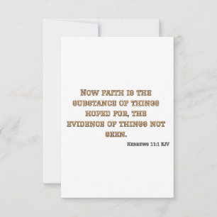 Hebräische 11:1 KJV Bible Verse Flat Greeting Card Karte