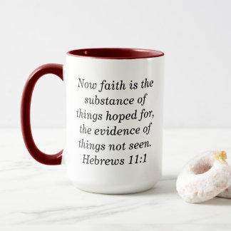 Hebräische 11:1 Schrift Maroon Zwei-Tone-Kaffee-Ta Tasse