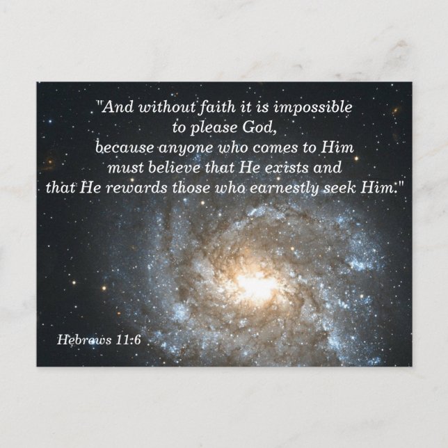 Hebräische 11:6 Christliche Bibelverse-Speicherkar Postkarte (Vorderseite)