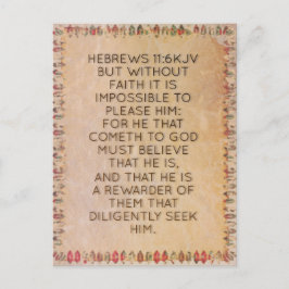 Hebräische 11:6 KJV Bible Verse Memory Card Postkarte