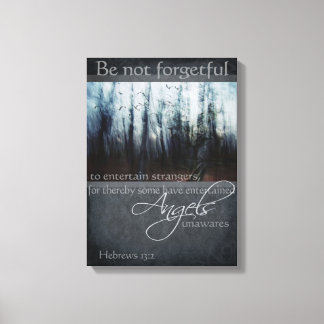 Hebräische 13:2 Zitat von Engel Wrapped Canvas Leinwanddruck