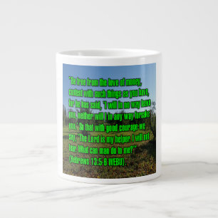Hebräische 13:5-6 WEBU-Tasse Jumbo-Tasse