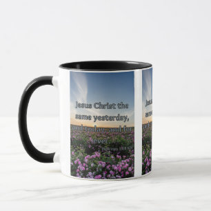 Hebräische 13:8 KJV Bibelschrift Bild Zwei-Tonen-T Tasse