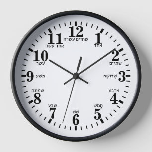 hebräische Buchstabennummern Uhr