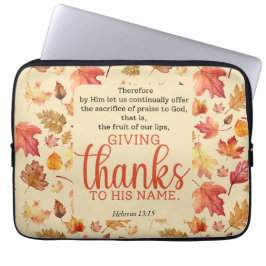 Hebräische Herbst 13:15 Erntedank Bibel Verse Laptopschutzhülle