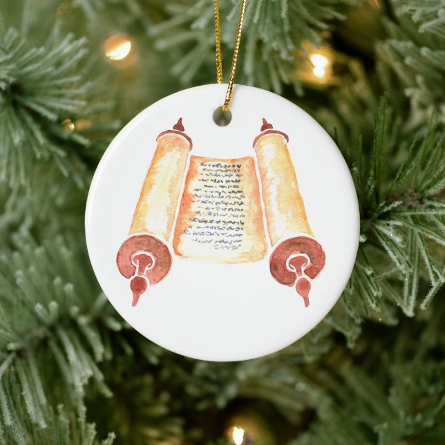 Hebräische Rolle/König Josiah - Jesse Tree Ornamen Keramik Ornament (Baum)