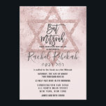 Hebräische Rose Gold Pink Glitzer Star Bat Mitzvah Einladung<br><div class="desc">Diese elegante und mädchenhafte Bat Mitzvah Einladung ist das perfekte Design für Ihre Tochter. Es verfügt über eine rustikale rot rosa Folie Farbverlauf Ober mit einem Imitat gedruckt Rose rosa Glitzer Sequin der Folge Star von David. Dieses Design zeigt auch den hebräischen Namen Ihres Kindes an, um diese besondere Touch...</div>