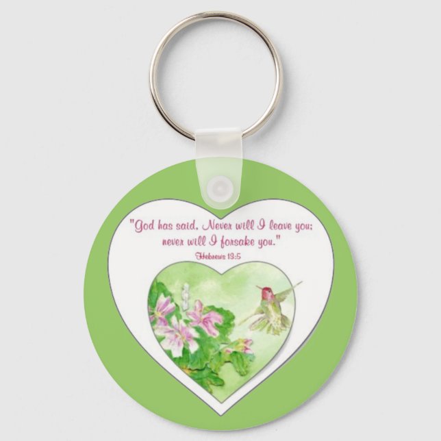 Hebräische Schrift 19:5 Ich werde dir nie verlasse Schlüsselanhänger (Vorderseite)