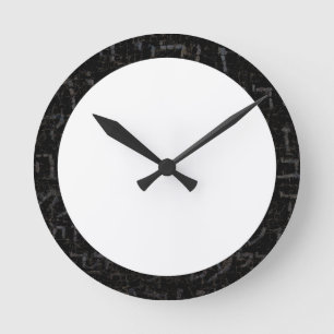 Hebräische Textuhr der runden Form Runde Wanduhr
