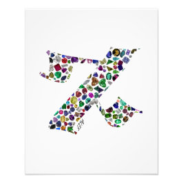 Hebräischer Brief ALEF aus Edelsteinen Fotodruck