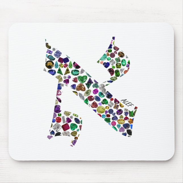 Hebräischer Brief ALEF aus Edelsteinen Mousepad (Vorne)