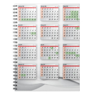 Hebräischer englischer Kalender 2016-2017 Notizblock