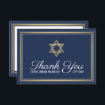 Hebräischer Name Bar Mitzvah Navy Blue White und G Dankeskarte<br><div class="desc">Wir danken Familie und Freunden dafür, dass sie Ihre Bar mitzvah Feier mit stilvollen, maßgeschneiderten Dankkarten teilen. Alle Formulierungen sind einfach zu personalisieren oder zu löschen. Wenn Sie lieber Hand schreiben Sie Ihre Nachricht von Dankeschön, löschen Sie einfach den Beispieltext. Dieses Modell aus Marineblau, Weiß und Gold zeichnet sich durch...</div>