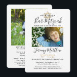 Hebräischer Name Virtual Bar Mitzvah 2 Foto Gold Einladung<br><div class="desc">Ob Freunde und Familie soziale Distanziertheit praktizieren oder einfach nur weit weg leben, online mit einer virtuellen Bar mitzvah Zeremonie und Drive-by-Feier verbinden. Diese stilvolle und moderne Einladung ermöglicht es, 2 Fotos zu teilen und die Gäste zu einem Online-Event über Livestreaming einzuladen. Der gesamte Text ist einfach zu personalisieren, sodass...</div>
