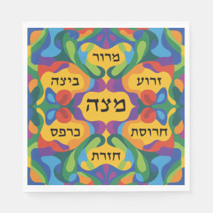 Hebräischer Pessach-Seder-Teller für das Pessach-D Serviette