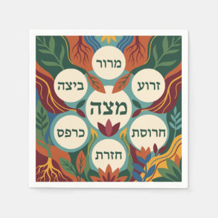 Hebräischer Pessach-Seder-Teller für das Pessach-D Serviette