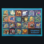 Hebräisches Alphabet, Geschenk, Tischset<br><div class="desc">Dieses Stoff-Tischset kennzeichnet alle 22 Buchstaben des hebräischen alephbet. Jeder Buchstabe wird durch ein niedliches dargestellt und buntes Tier mit ihm ist hebräischer Name. Großes Geschenk für kids.55</div>