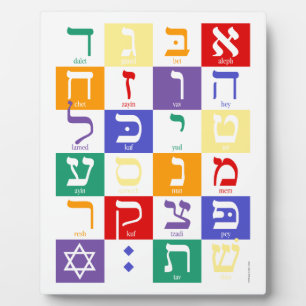 Hebräisches Alphabet Regenbogentischplatte Fotoplatte