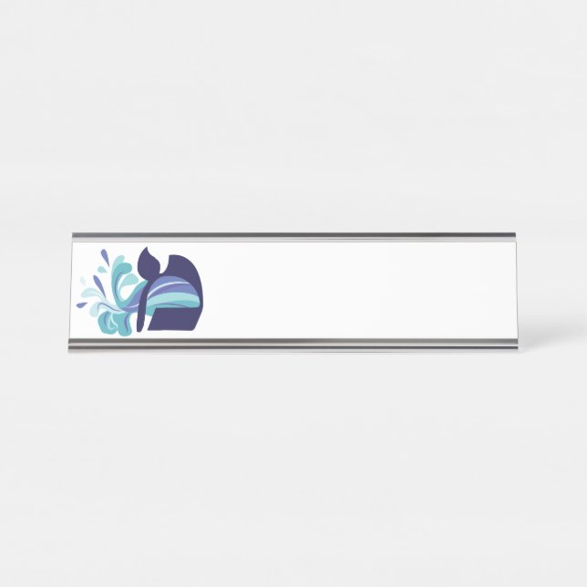 Hebräisches Wasser Schreibtischnamensplakette (Vorderseite )