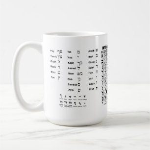 Hébreu Aleph parié et la tasse moderne d'alphabe