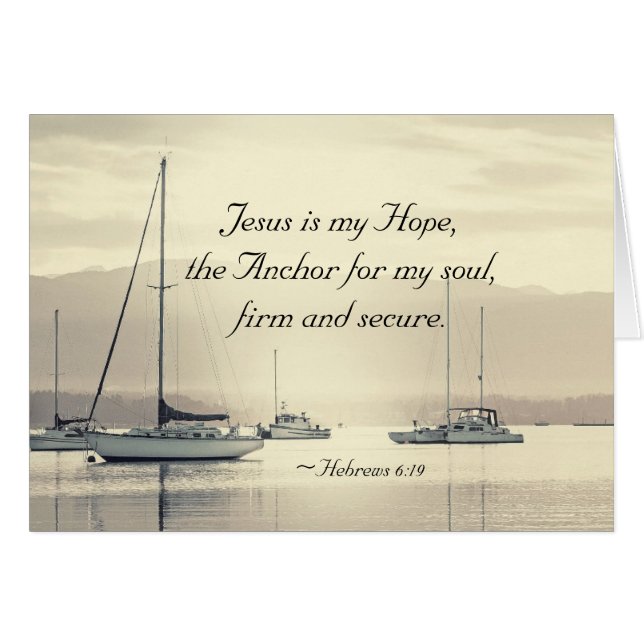 Hébreux 6:19 Jésus Ancre pour mon âme, Carte (Devant horizontal)