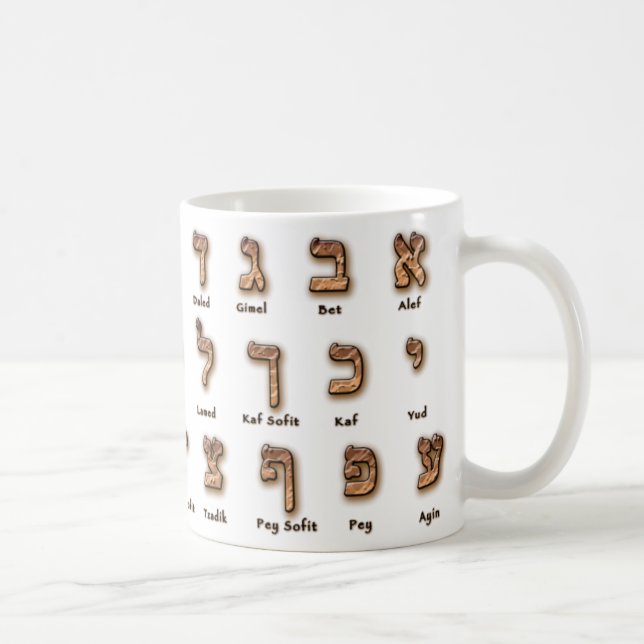 Hebrew Alef Bet Tasse (Rechts)