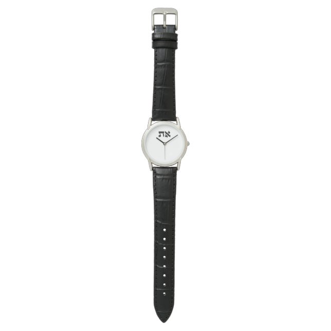 Hebrew Aleph und Tav Armbanduhr (Flach)