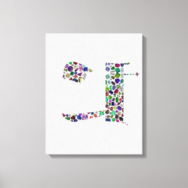 Hebrew Letter HEY Leinwanddruck (Vorderseite)