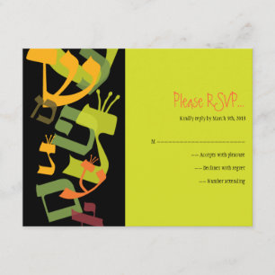 HEBREW LETTERS TREE Bar Mitzvah Antwortkarte RSVP Karte