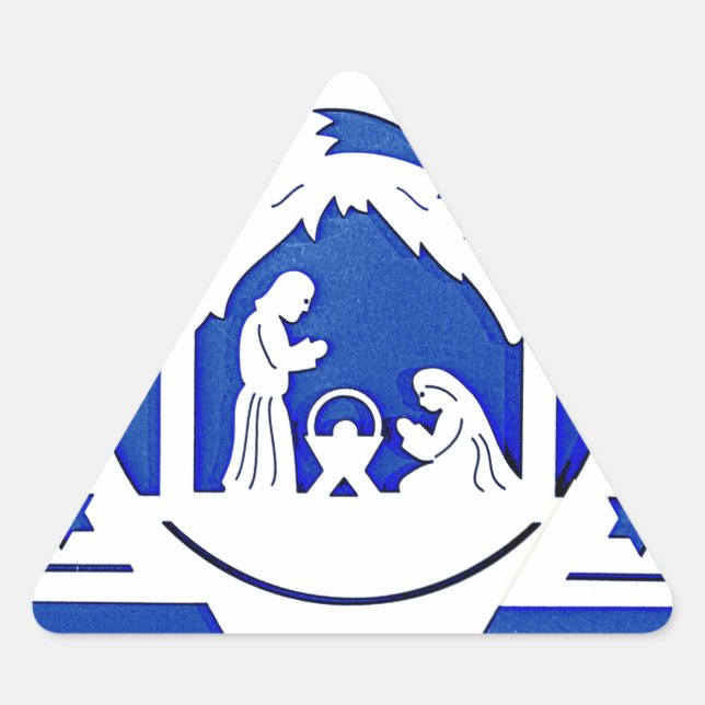 HEBREW STAR MIT NATIVITÄTSCHRISTMAS DREIECKIGER AUFKLEBER (Vorderseite)