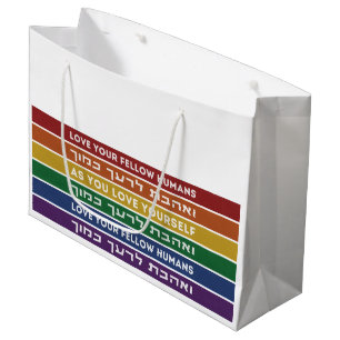 Hebrew Torah Verse Liebe Ihr Fellow LGBTQ Rainbow Große Geschenktüte
