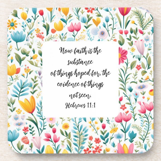 Hebrews 11:1 Coaster Getränkeuntersetzer (Vorderseite)