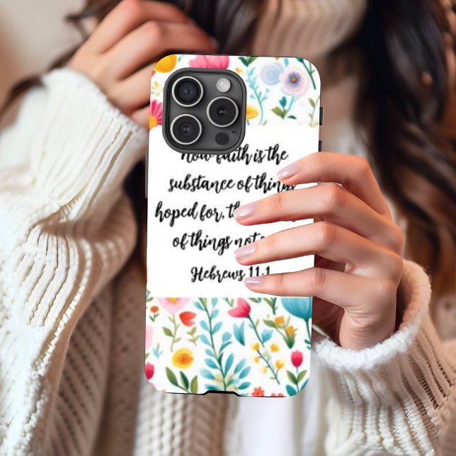 Hebrews 11:1 iPhone 15  Pro Case iPhone 15 Pro Hülle (Personalize this cute Hebrews 11:1 iPhone case. )