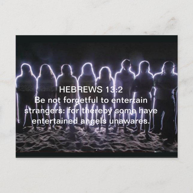HEBREWS 13:2 ENTERTAINENANGELN POSTKARTE (Vorderseite)
