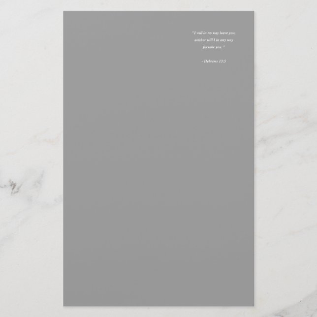 HEBREWS 13:5 BRIEFPAPIER (Vorderseite)