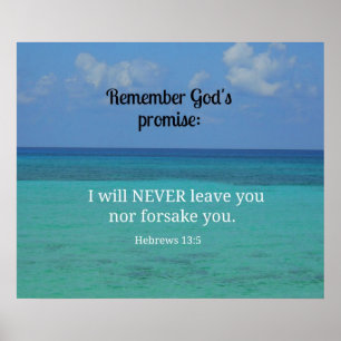 Hebrews 13:5 I will never leave you nor forsake... Poster