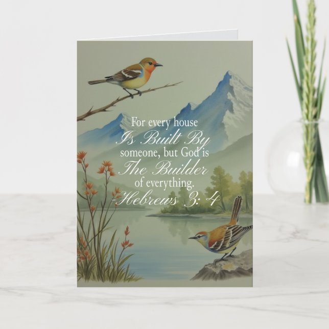 Hebrews 3:4 God the Builder Scripture | Christian  Karte (Vorderseite)