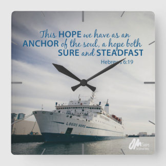 Hebrews 6:19 Wall Clock Quadratische Wanduhr