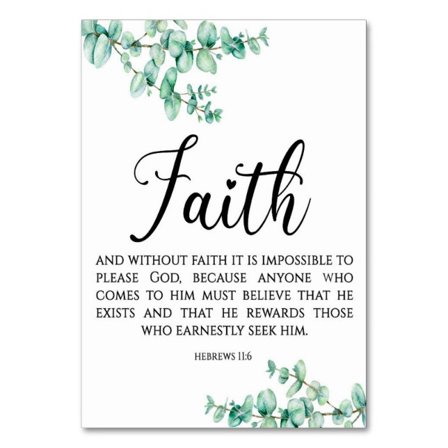 Hebrews Card für moderne Bibel Tischnummer (Rückseite)