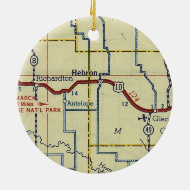 Hebron North Dakota Keramik Ornament (Hinten)