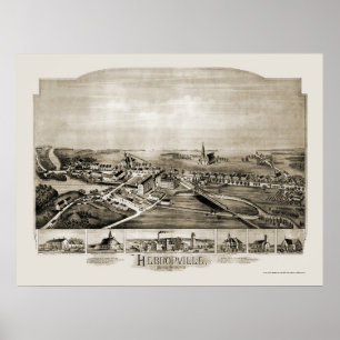 Hebronville, panoramische Karte MAs - 1891 Poster