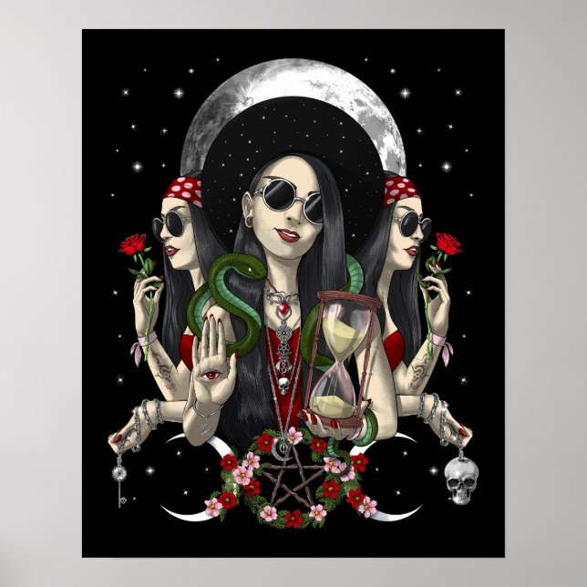 Hecate Triple Moon Goddess Poster (Vorne)