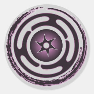 Hecate-Wheel-Aufkleber (Lila) Runder Aufkleber