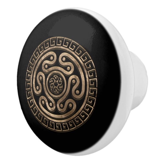 Hecate Wheel Black und Gold Keramikknauf (Rechts)