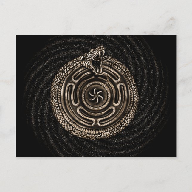 Hecate Wheel mit ouroboros Postkarte (Vorderseite)