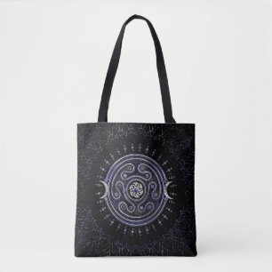 Hecate Wheel Ornament mit Amethyst und Silber Tasche