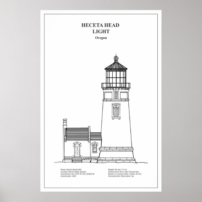 Heceta Head Leuchtturm - Oregon - BD Poster (Vorne)
