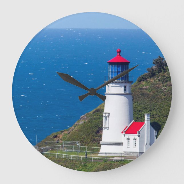 Heceta Head Lighthouse in der Nähe von Florenz Große Wanduhr (Vorderseite)