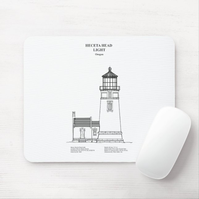 Heceta Head Lighthouse - Oregon - BD Mousepad (Mit Mouse)