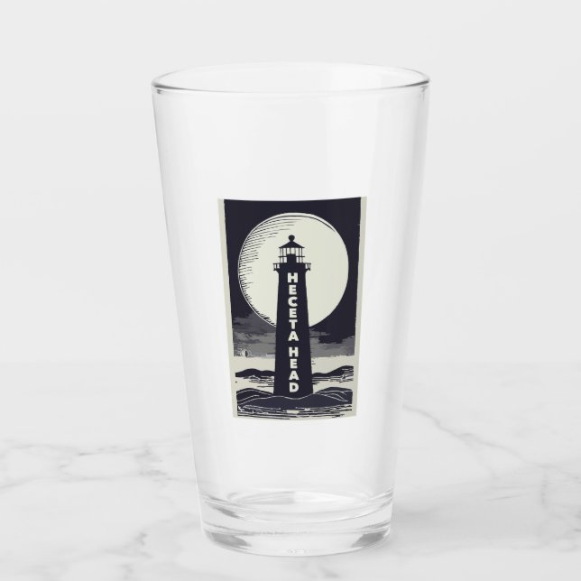 Heceta Head Lighthouse Oregon Moon Glas (Vorderseite)